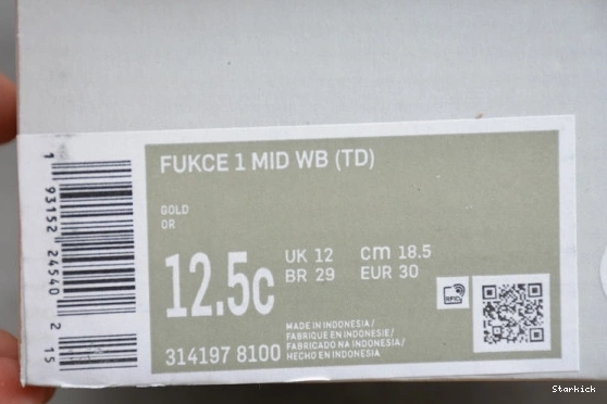 Kids Air Mid Gold 314197-8100 Nike Metallic WB 1 Force 0223